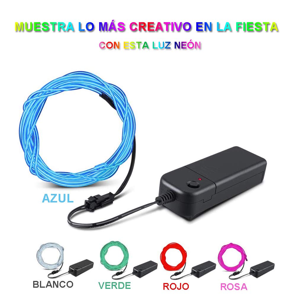 Tira de Luces LED Neon de Colores,Mangueras Flexibles Iluminación de Tira con Controlador Box,2 AA Pilas Funcionado (9ft, Rosa)