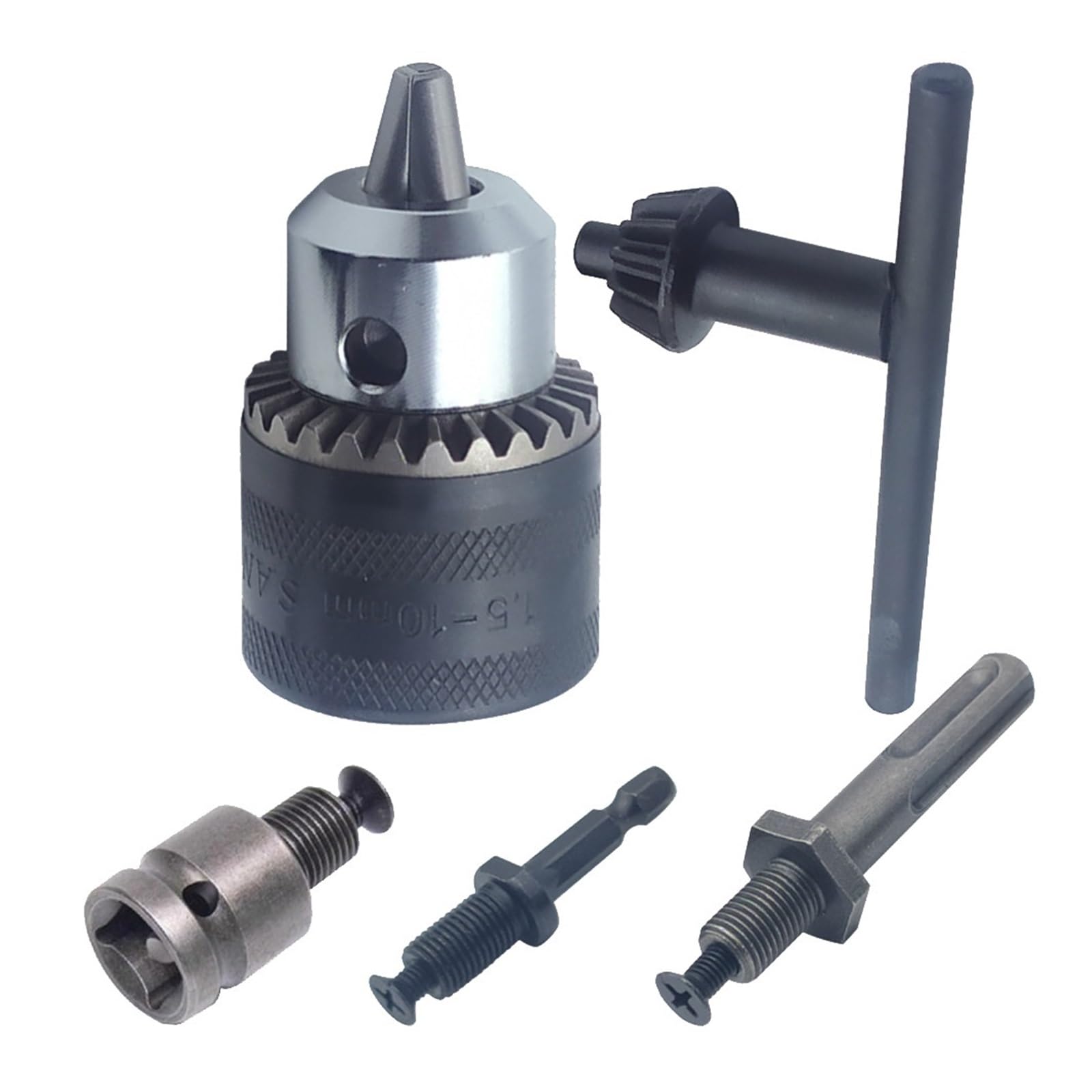 Konwerter precyzyjnego uchwytu wiertarskiego 1,5–10 mm Adapter do szybkiej wymiany gwintu 3/8''-24UNF Chwyt SDS-Plus 1/4" Hex (Color : 4pcs set)