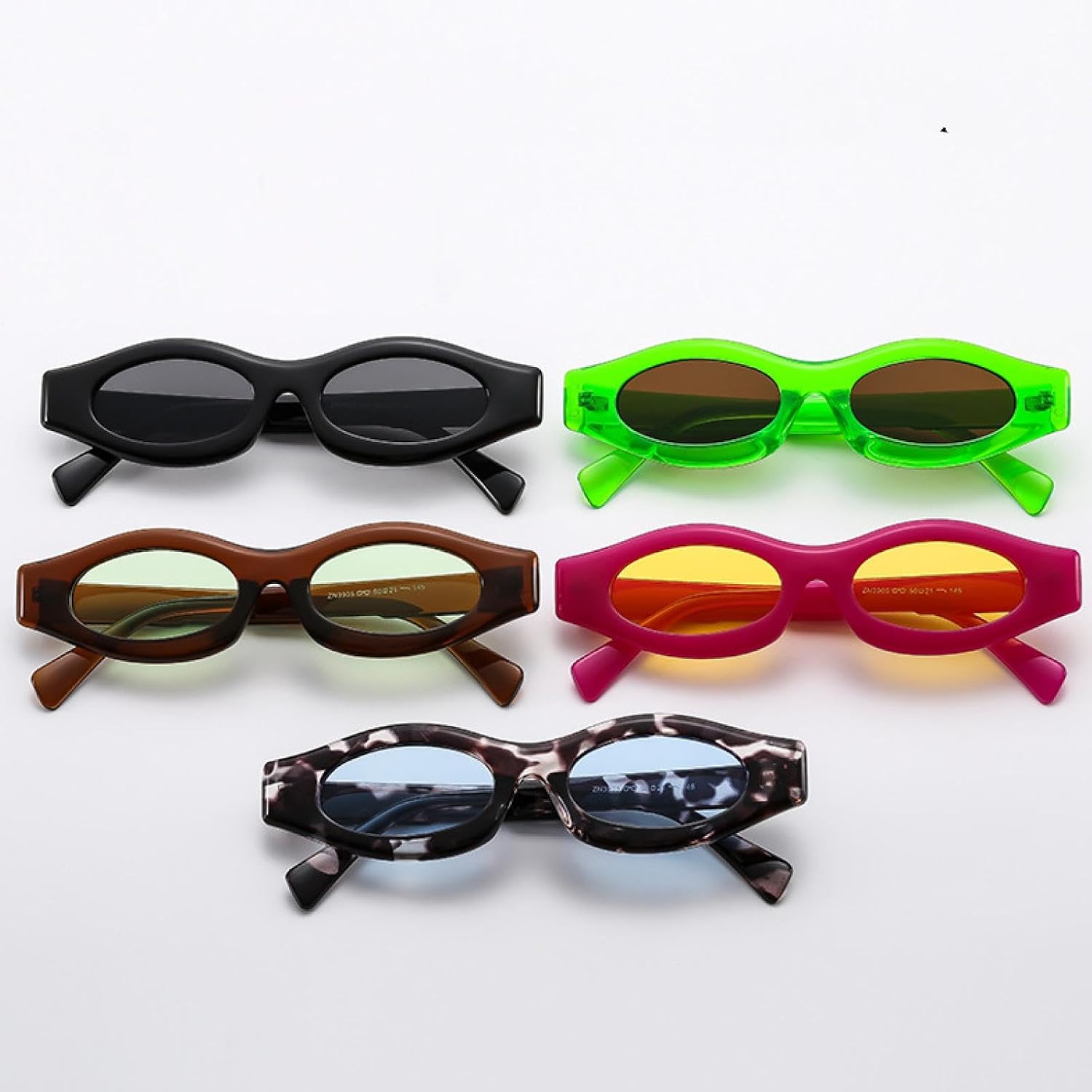 Fashion Retro Cat Eye Small Frame Sunglasses Irregular Personality Men Women High-end Sunglasses