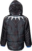 Vista 6 de Marvel Avengers Spider-Man Hulk Black Panther Capitán América, abrigo de invierno con cremallera para niños pequeños y grandes