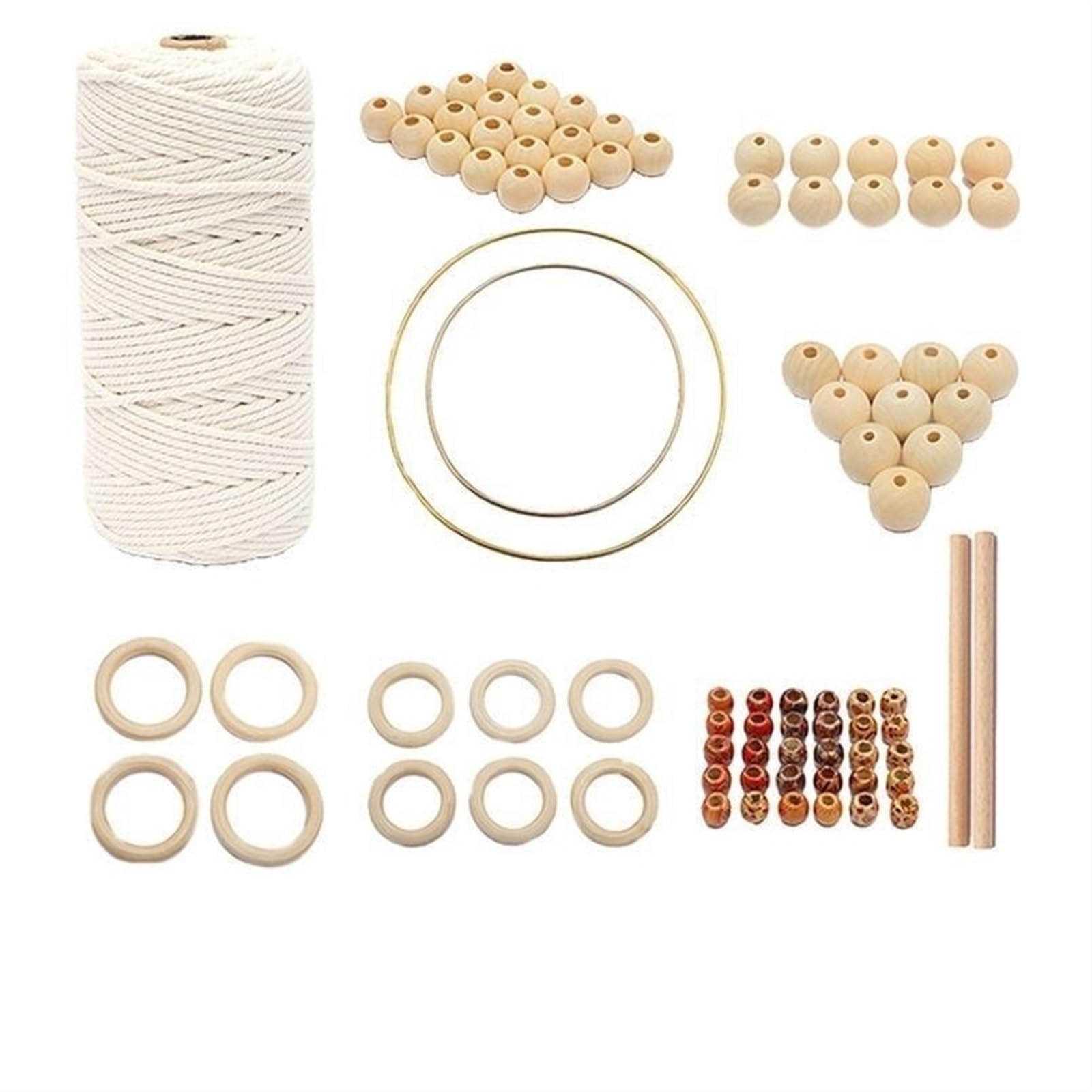 Kit De Macramé Con Borlas De Bricolaje Kit de cordón de macramé for manualidades, cuentas de cuerda trenzadas de algodón for colgar en la pared, manualidades for adultos y principiantes Para La Decora