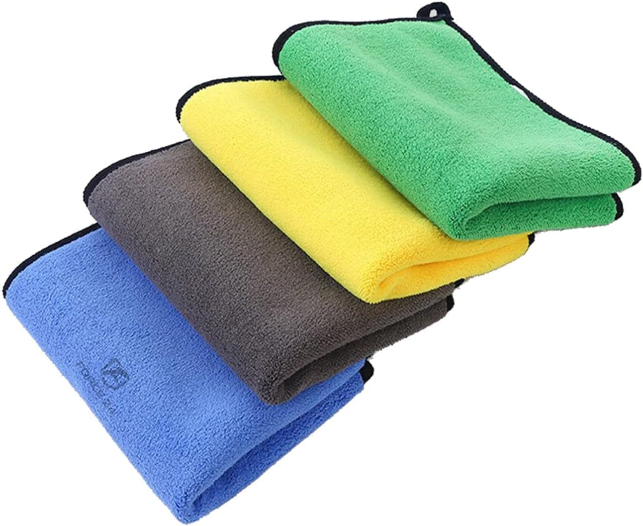 Force24 Microfiber Car Cleaning Cloth Super Soft 800 GSM Microfiber Cloth for Car, Bike - Soft Edging for Scratch Less Drying, Cleaning and Detailing Pack of 4 (60 x 40) Color May Vary
