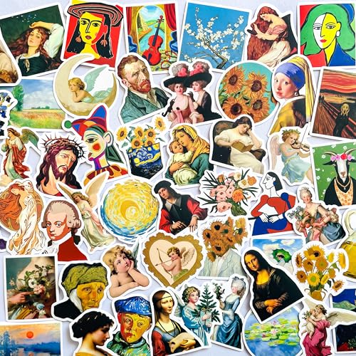 Yoksas 50Pcs Renaissance Art Stickers - Vinyl Vintage Aesthetic Artist Oil Painting Stickers for...