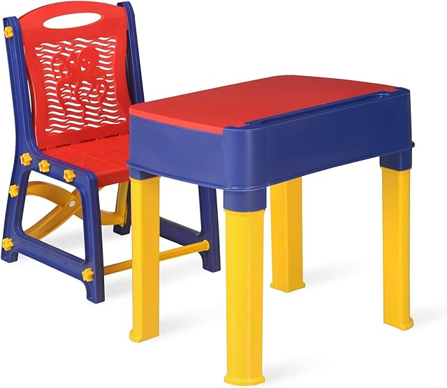 Nilkamal Kids Study Desk table and chair set Junior's Study Table Set for boys and girls (Blue/Red)