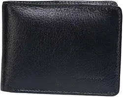 Águia Couro Carteira Masculina de Couro Legítimo com Porta Moeda, Carteira para 13 Cartões, Carteira Preta de Couro Macio Linda Caixa para Presente