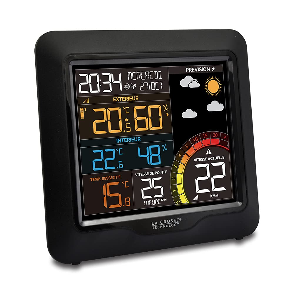 La Crosse Technology - WS6861 Kolorowa stacja pogodowa z anemometrem - Czarna