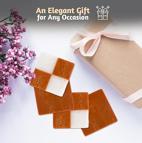 Miniatura 8 de Folkulture Juego de 4 posavasos bohemios (4 pulgadas) para mesa de café, posavasos hechos a mano para bebidas, bonitos posavasos impermeables para