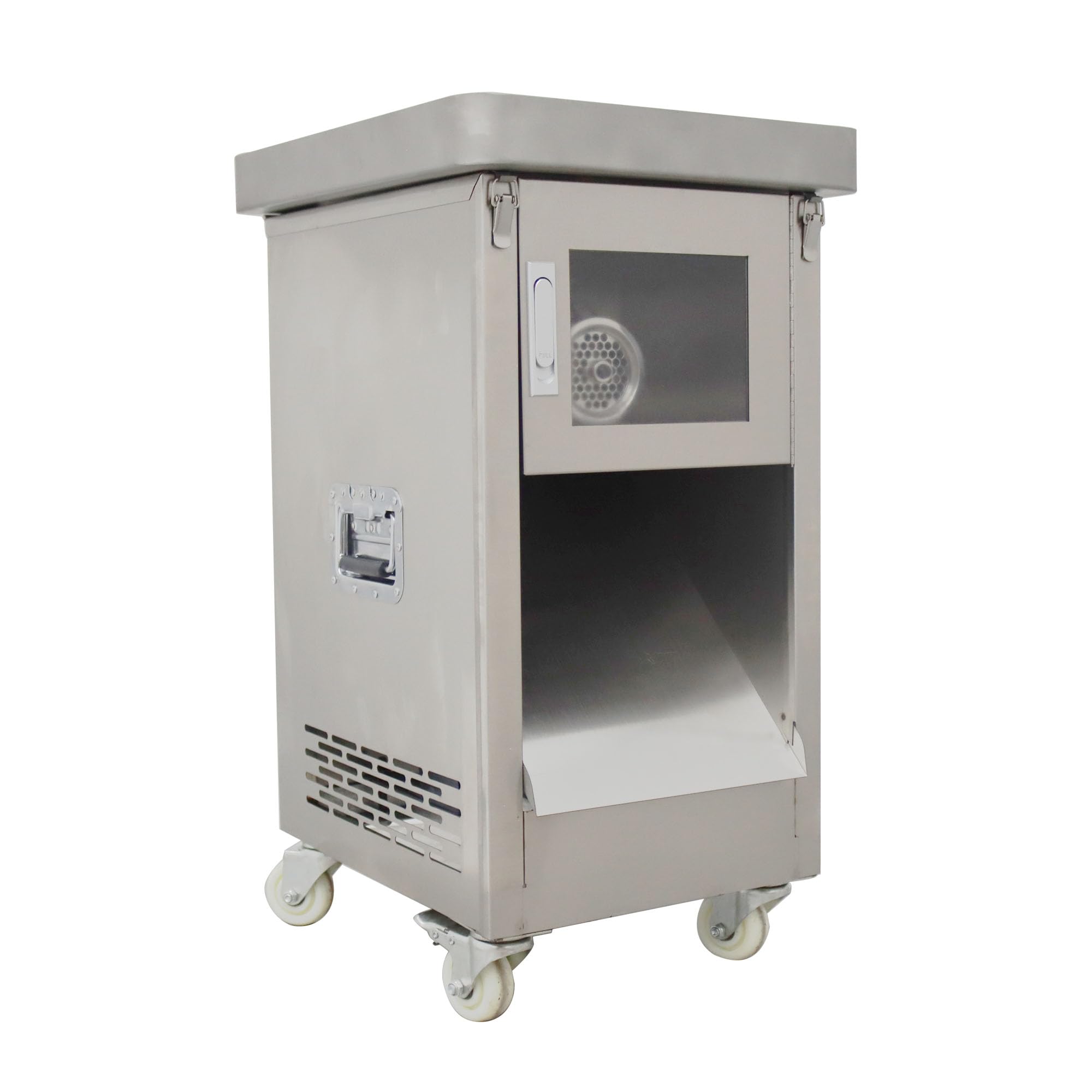 HQHAOTWU Electric Meat Grinder Stainless Steel Meat Mincer Sausage Stuffer Filling Grinding Machine Commercial Meat Grinders 8mm Sieve Plate for Supermarket, Restaurant 2200W 300KG/H