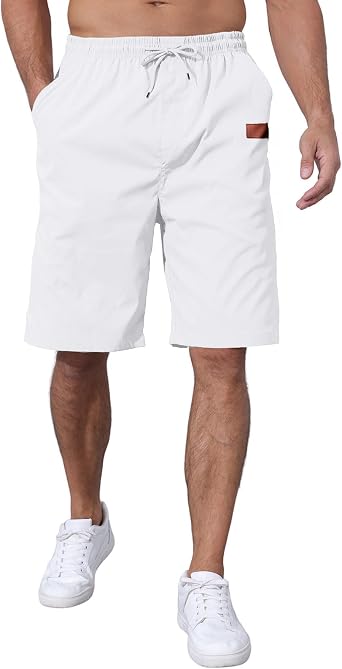 Mens Casual Jogger Shorts Elastic Waist Cargo Shorts Relaxed Fit SweatShorts Running Workout Sport Twill Shorts