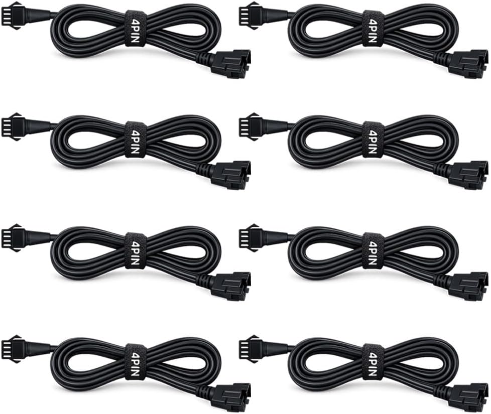 Hovano 12 PCS 60 inch/150cm 4 Pin RGB LED Multi-Color Accent Light Extension Cable Wire Cord Set for LED Motorcycle ATV Car Light Multi-Color Neon Strip Trucks Rock Lights (60 inches Cable)