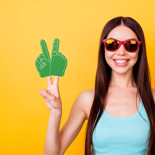 Miniatura 3 de Operitacx 12 piezas pequeñas de espuma con pompones, porristas y dedos, accesorios para fotos, recuerdos de fiesta deportiva para fiestas, eventos