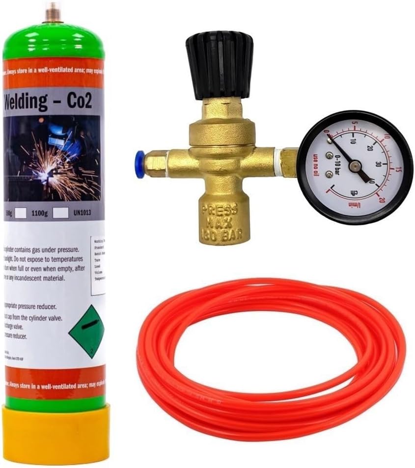 Argon CO2 Disposable Gas KIT Bottle MIG TIG Welding w/Regulator Gauge + Hose (CO2 100%)
