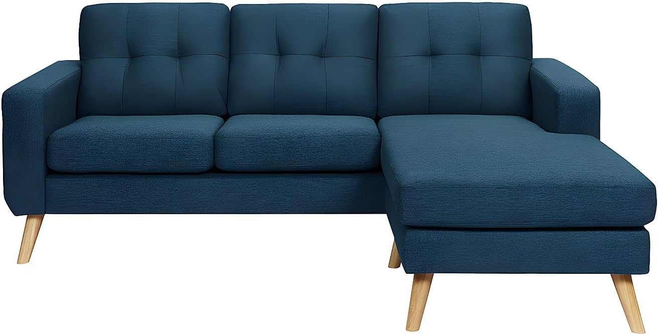 Front view of the assembled BARTOLOME reversible corner sofa