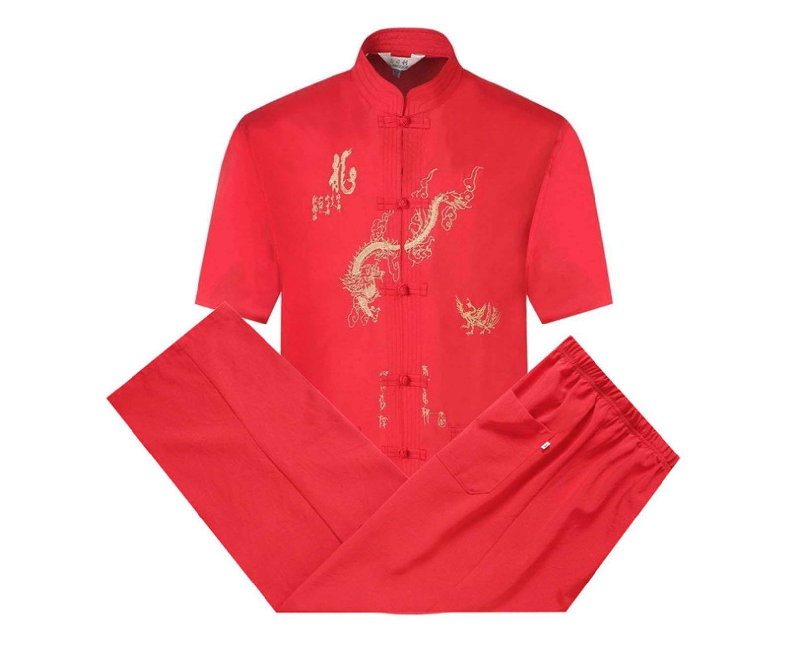 Chinois Vêtements Costume Tang - Traditionnel China Ancient Costume Arts Martiaux Tangzhuang Kung Fu Manche Longue/Manche Courte Veste Suits Chemise Outfit Uniforme pour Hommes