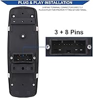 Vista 3 de Obaee Interruptor de ventana delantera izquierda 68231805AA compatible con Chrysler 300 2011-2012, Chrysler 200 2015-2017, Dodge Charger 2011-2014