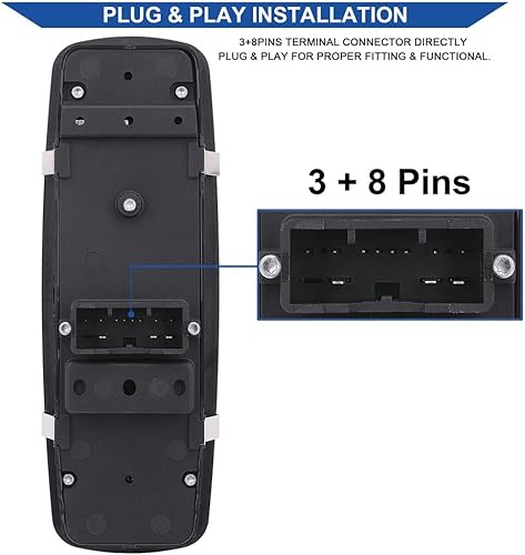 Miniatura 3 de Obaee Interruptor de ventana delantera izquierda 68231805AA compatible con Chrysler 300 2011-2012, Chrysler 200 2015-2017, Dodge Charger 2011-2014,