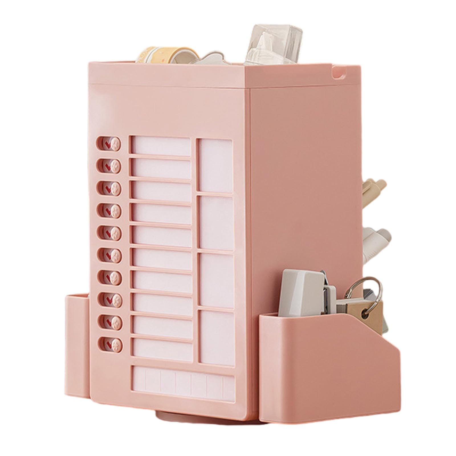 Nucelit Weekly Planner Desk Organizers Pencil Holder Rotating Pen Holder Stationery Organisers for School Supplies Stationery Organisers Rotating Pen Weekly Planner Desk Organizers