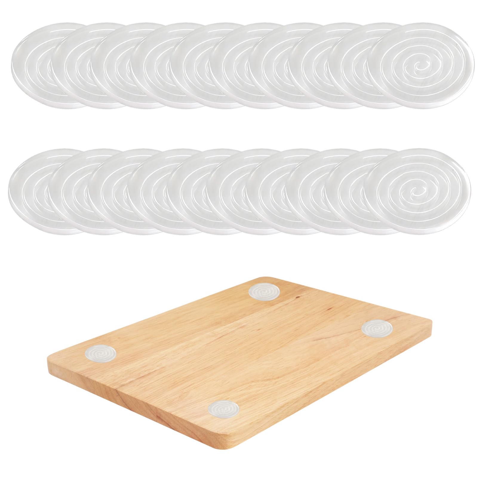 20 pcs Anti-Slip Silicone Cutting Rubber Feet Pads Self-Adhesive, Reusable Washable Non-Slip Rubber Bumper Gripper for Kitchen Trays, Furniture Legs, Countertops, and Chairs Surface Protection