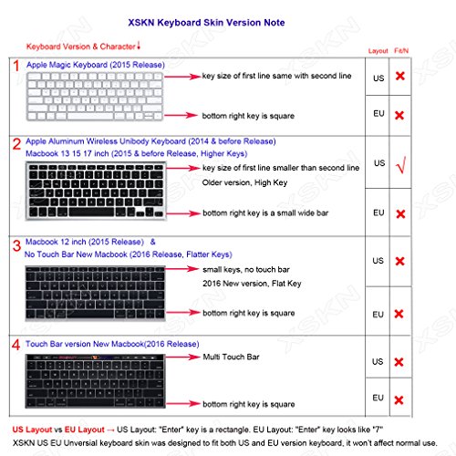 Xskn Korean Keyboard Cover Black Color Silicone Rubber Skin For Macbook Pro 13" 15" 17" (With Or W/Out Retina Display) Imac And Macbook Air 13", Us Layout (Korean/English) #TOP5