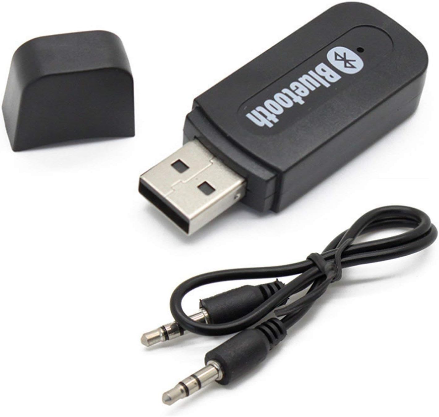 Car Wireless Bluetooth Hifi Dongle for Nokia X6 8GB Car Bluetooth Wireless Adapter Dongle , Calling Function , Hands-free USB/LED/FM Transmitter , One Touch Connect Button Built-in Mic and 3.5 mm Jack AUX Cable with Mic (Black)