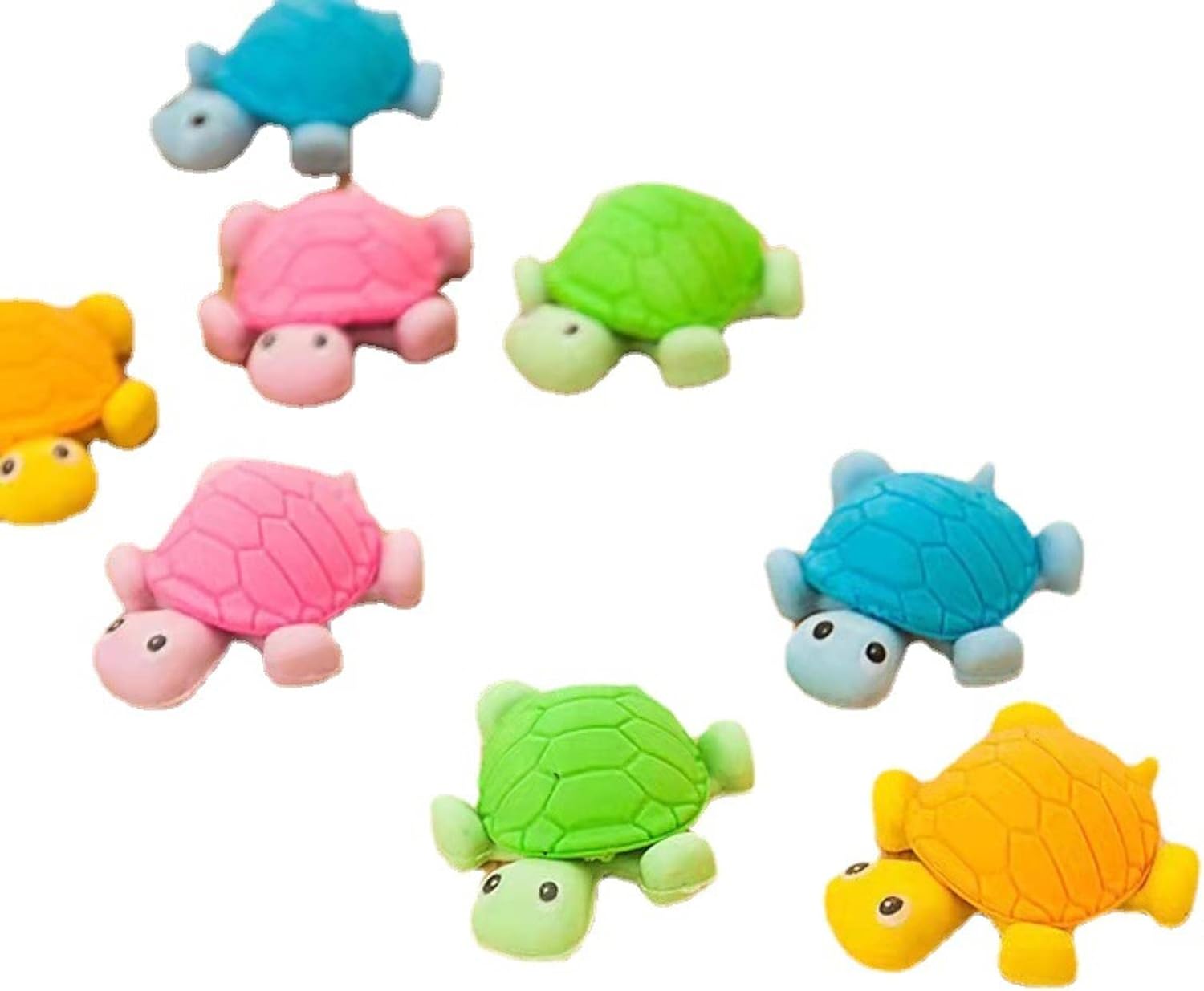 10pc Creative Cartoon Turtle Eraser Puzzle Removable