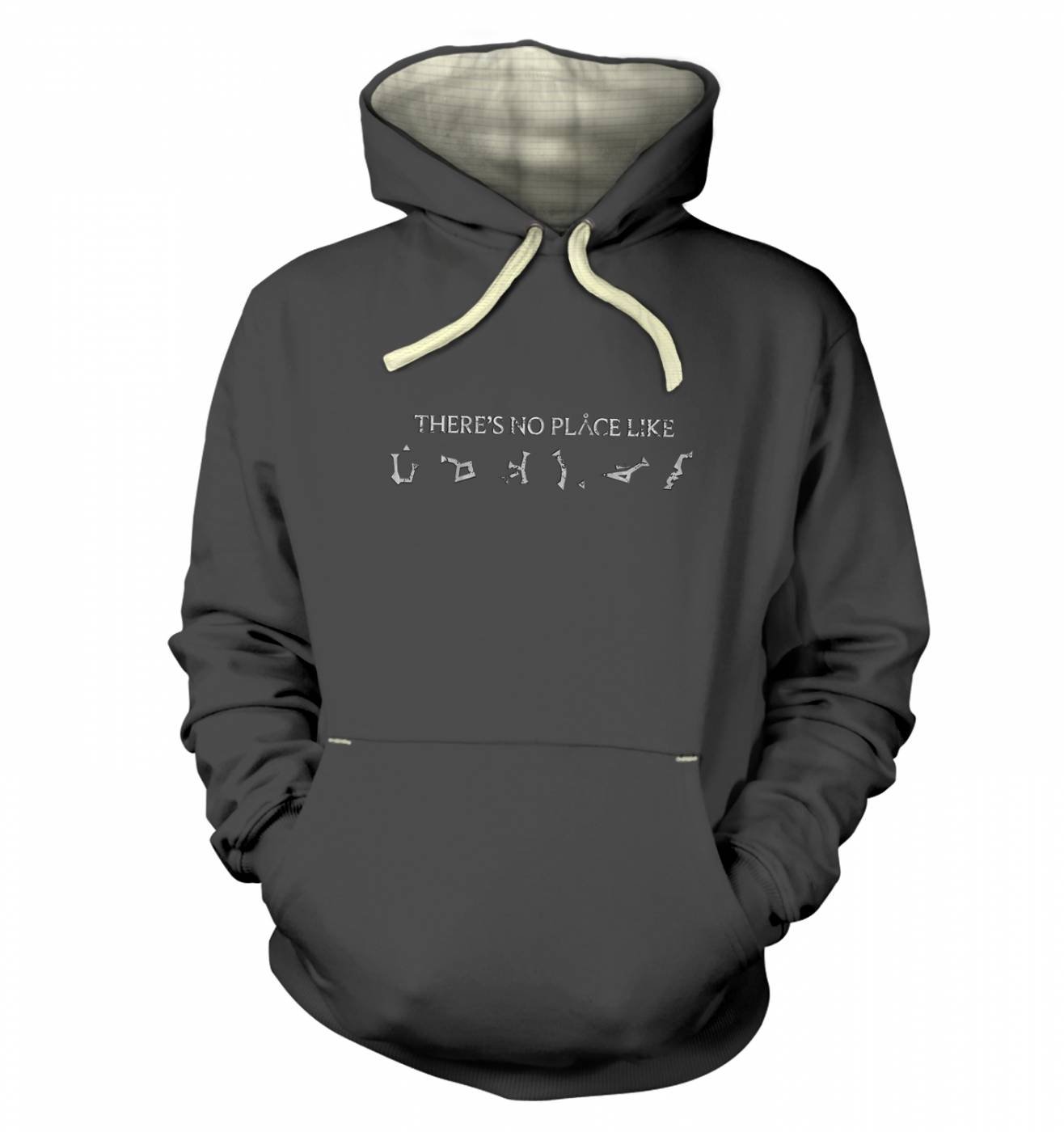 Tv And Film Hoodies By Something Geeky Men's Graphite There's No Place Like Earth Hoodie (Premium) - Film Movie Geeky Tshirt - X (49"