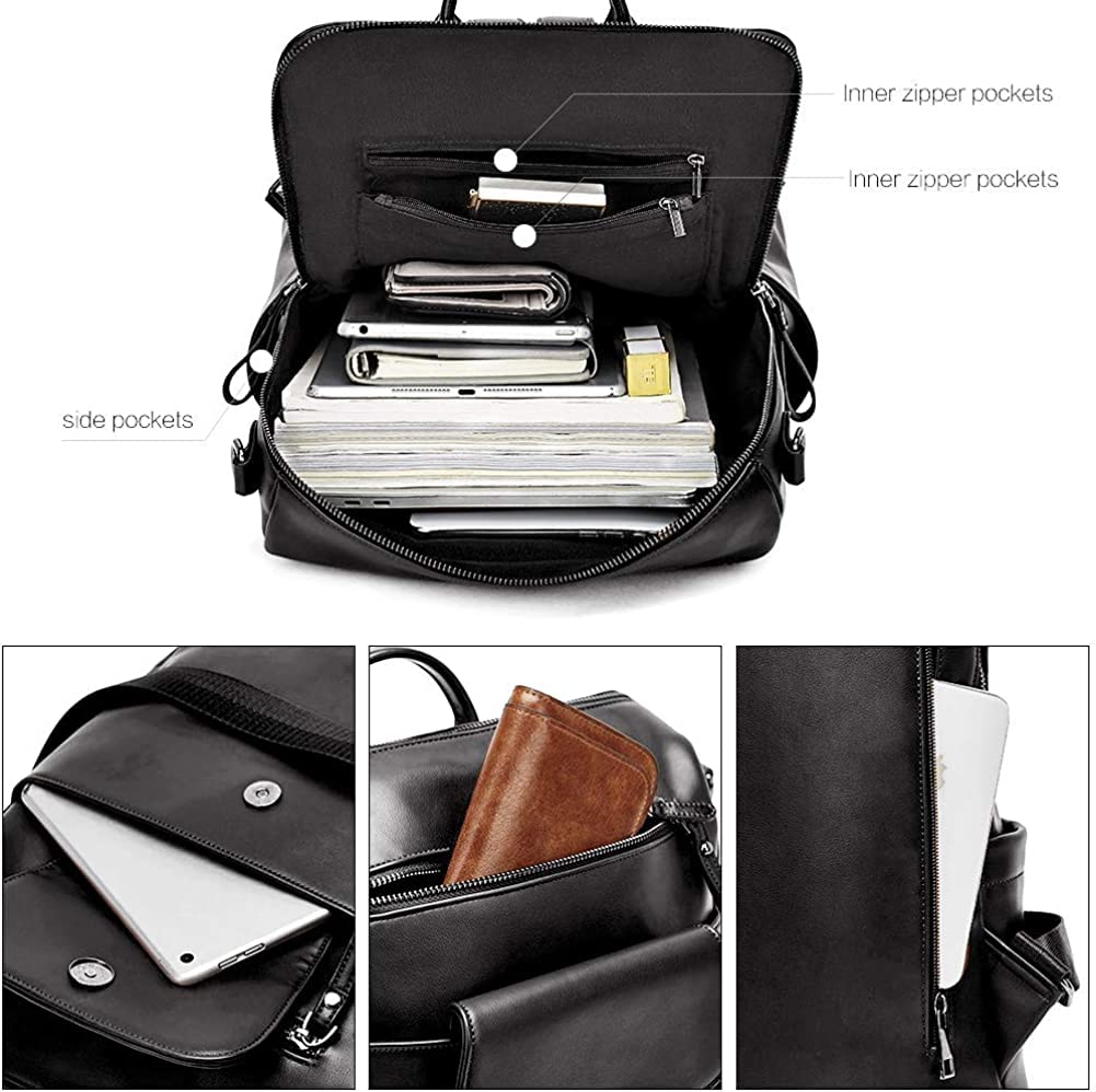 Craftwood Backpack| College bags| Girls backpack| Women travel bag| Office bag| Women's Fashion Backpack Purses Multipurpose Design Handbags and Shoulder Bag (Black) 3