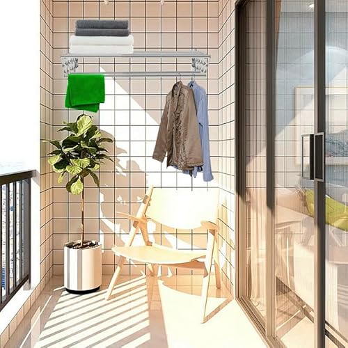 Miniatura 6 de Nakloe - Tendedero Extensible Pared - Tendedero Pared - Tendederos Plegables De Pared - Uso Exterior E Interior - Fabricado En Aluminio - Alta Resistencia Ancho 74cm