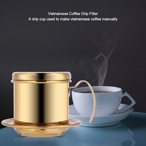 Miniatura 5 de Filtro de café, filtro para cafetera vietnamita, reutilizable, de acero inoxidable, con infusión permanente para verter sobre gotero de café, regalo