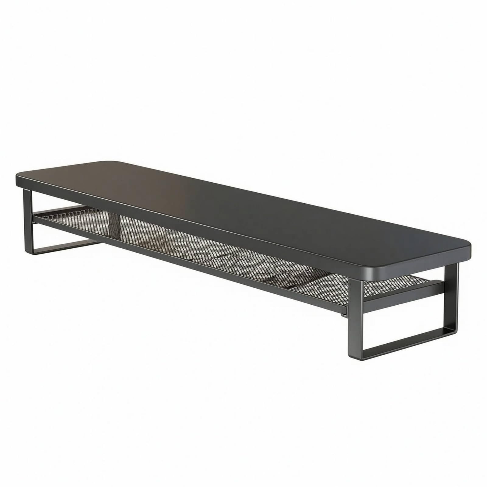 Supporto per Schermo con Ripiano in Rete, Nero, 50CM
