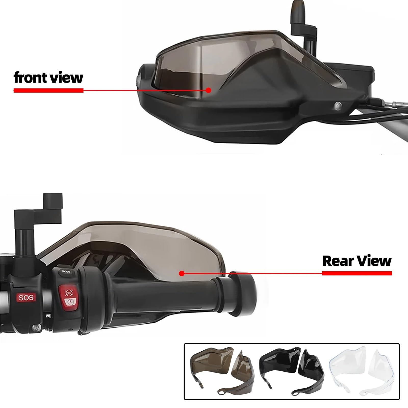 osłona dłoni motocykla Pasuje do BMW R1200GS LC F800GS F750GS F850GS F900R/XR S1000XR R1250GS DirtBike Supermoto części jelca tarcza(Black Clear Set)