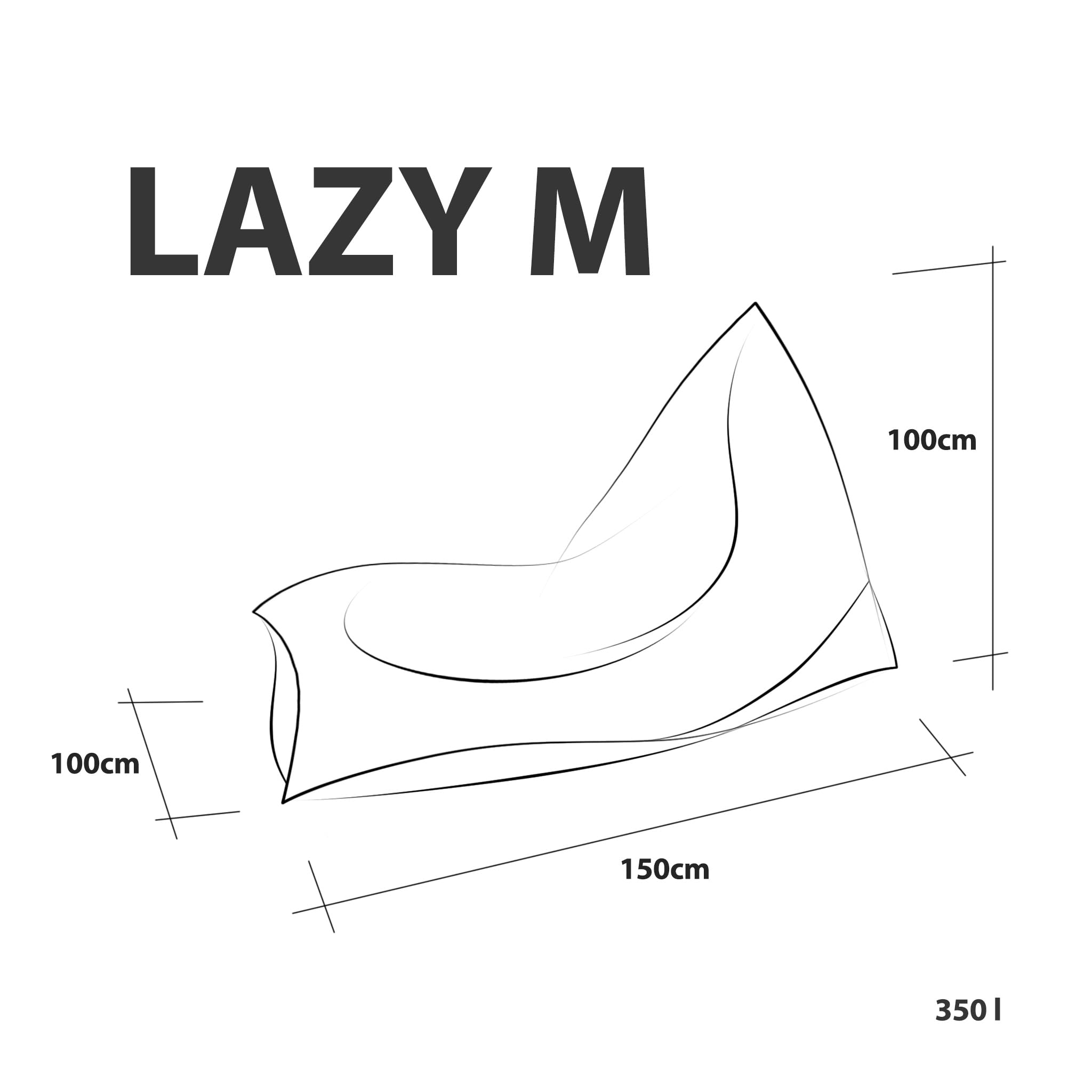 Ecopuf Lazy Pouf en Tissu Polyester Anti-déchirures Imperméable 150 x 100 cm