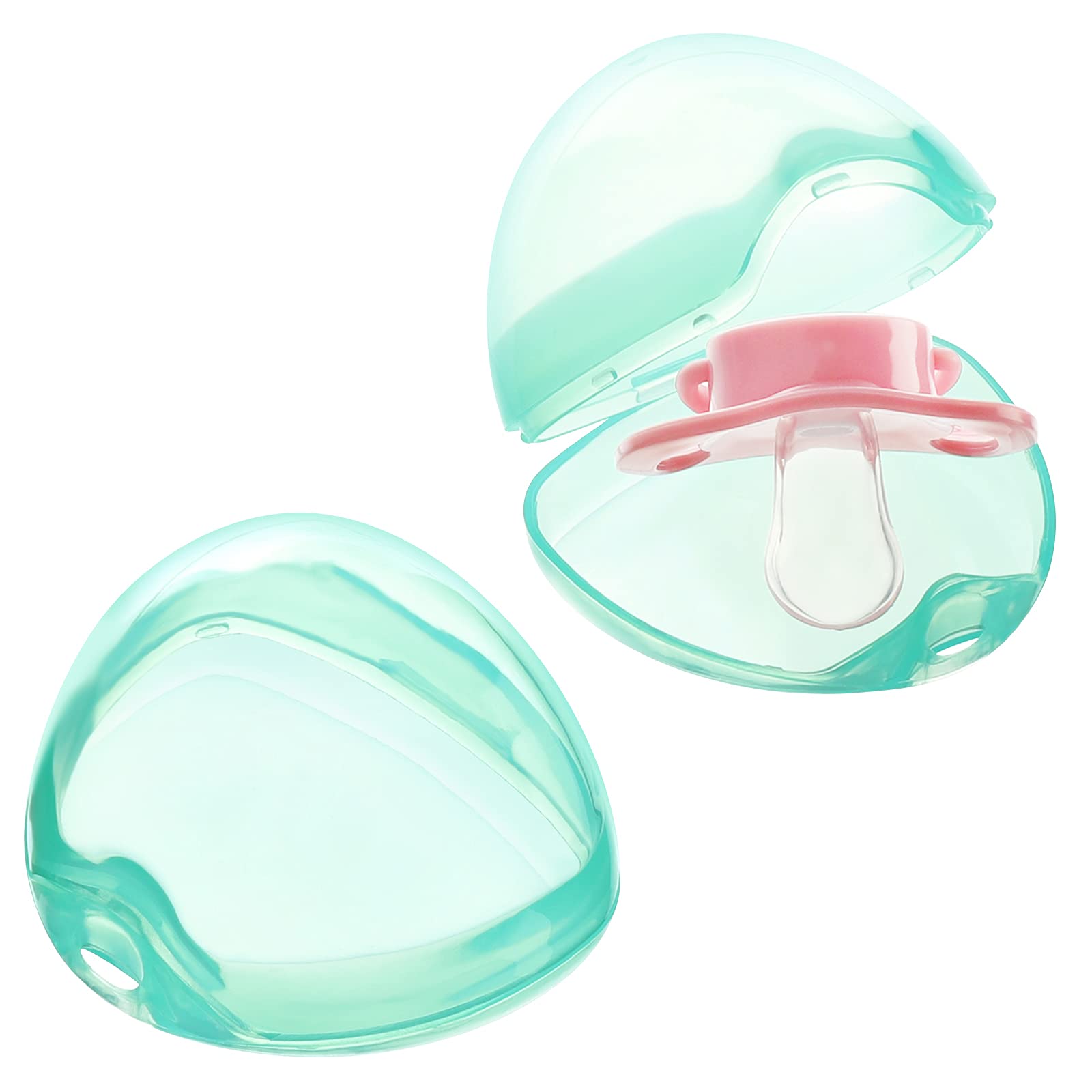 Accmor Pacifier Case, Pacifier Holder Case, Pacifier Container for Travel, BPA Free,Transparent Green, 4 Pack