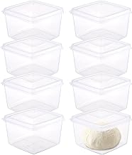 BSTKEY 8 Packs Clear Pizza Dough Proofing Box, Stackable Square Dough Proofing Container Small Dough Proofing Storage Organizer with Lid Candy Cookie Storage Box