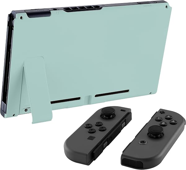eXtremeRate Coque Arrière pour Nintendo Switch Console, Coque Arrière avec Support pour Nintendo Switch, Cyan Clair - 3