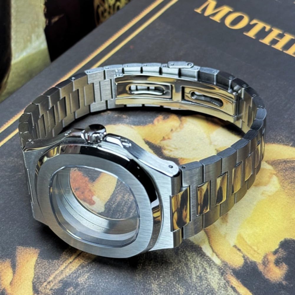Sostituzione Dei Pezzi di Ricambio per NH34, NH35, NH36 Orologio Movimento 4r35 - Cassa Quadrata In Acciaio 316L, Bracciale In Vetro