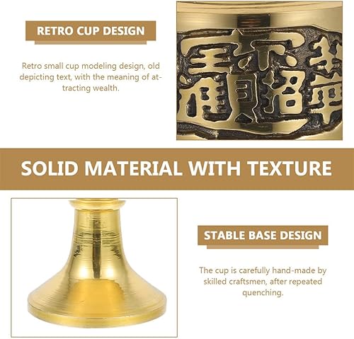 Miniatura 9 de 2 tazas budistas de ofrenda de agua dorada de cobre puro invitando a adorar riqueza copas de té sacrificio cáliz de Buda decoración del templo del