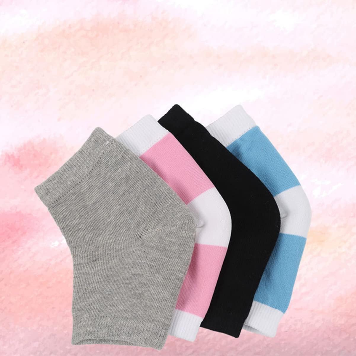 4 Pairs Open Toe Sock Gel Metal Nail File Open Toe Socks Hair Yarn for Braids Spa Gel Moisturizing Heel