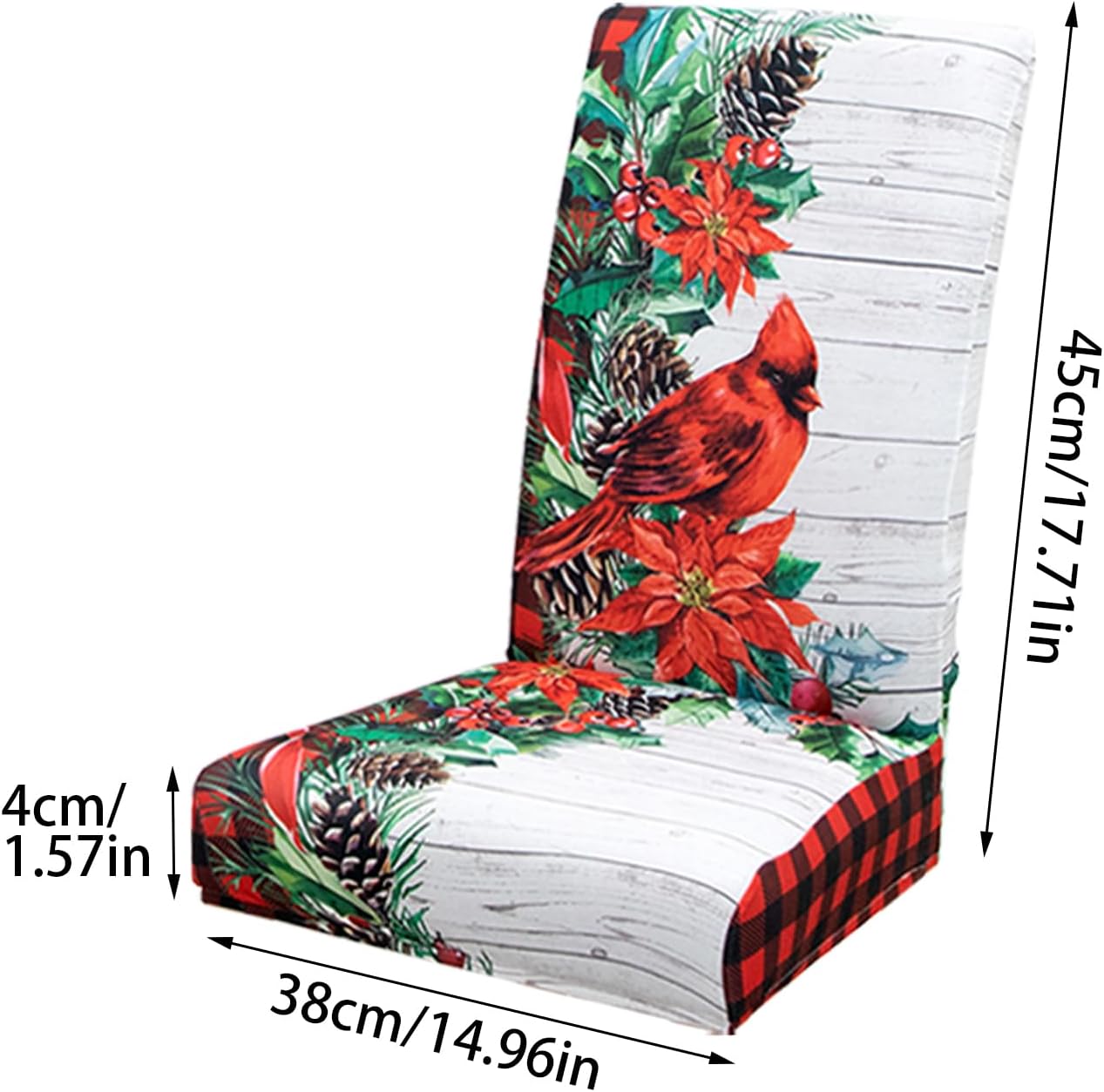 Christmas Chair Covers Set of 4/6, Christmas Dining Room Chair Covers, Removable Stretch Chair Covers, Chair Covers Seat Protector for Kitchen Holiday Party Decor (D 6pcs)