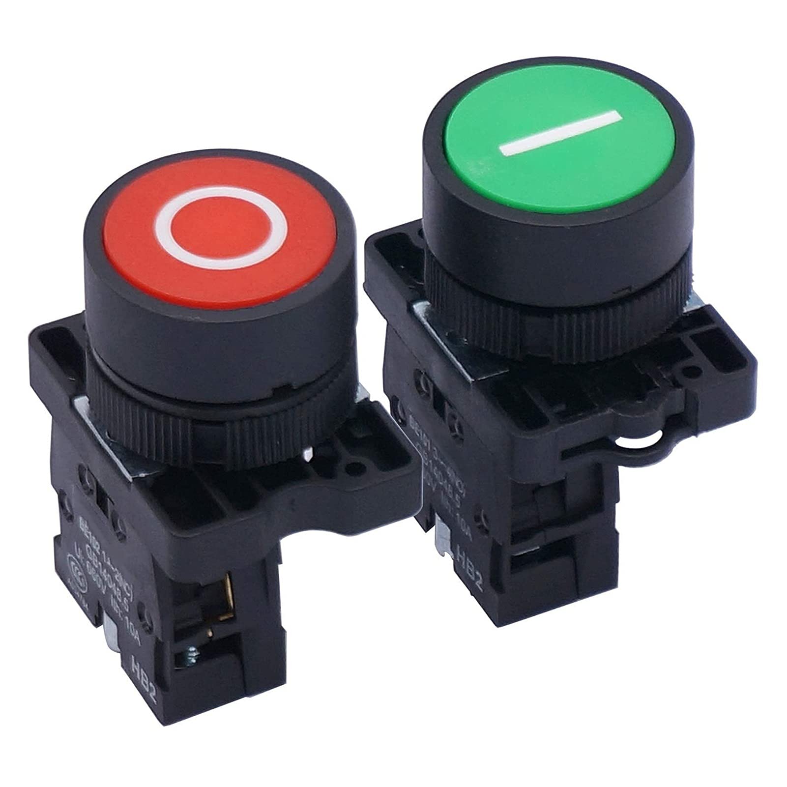 AC 660V 10A E/S momentánea Señal verde roja SIN estación de interruptor de botón NC Pulsadores interruptor