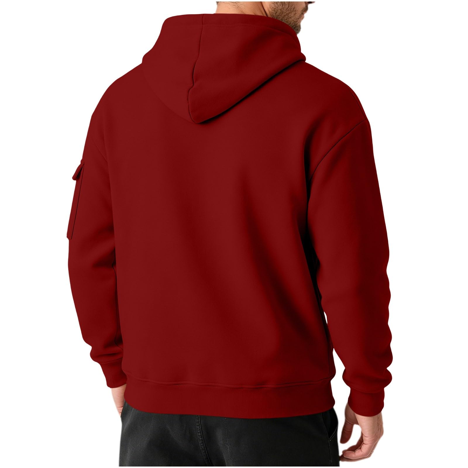 LUCKME Felpa Uomo con Cappuccio - Coulisse Tinta Unita Leggera E Funzionale | Felpa invernale uomo, fodera felpata, cappuccio regolabile, tasca marsupio, manica lunga, comfort termico, stile sportiva,