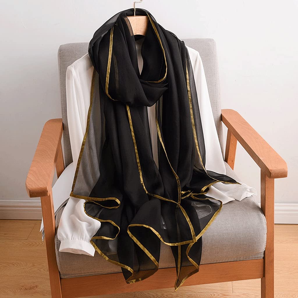 Calda e lussuosa sciarpa di seta Sciarpe eleganti da donna, regalo per Natale, compleanno e moda per il giorno del Ringraziamento (BA)