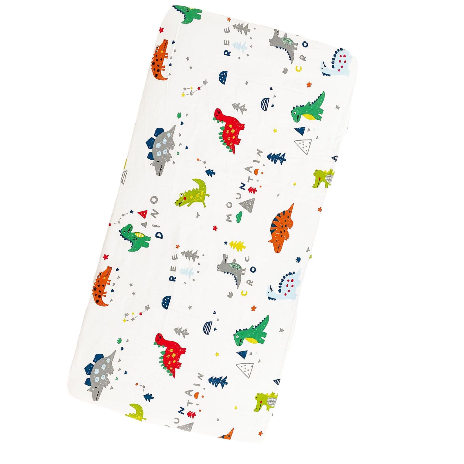 Odot Cot Bed Sheet, Cotton Fitted Sheets, Cartoon Dinosaur, 130x70cm, Deep Pocket, Machine Wash