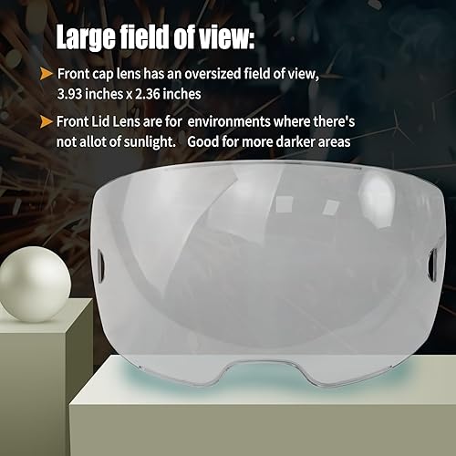 Miniatura 3 de Paquete de 10 lentes transparentes de cubierta frontal 0700000802 compatibles con casco de soldadura Sentinel A50, lente de visión de 3.93 x 2.36