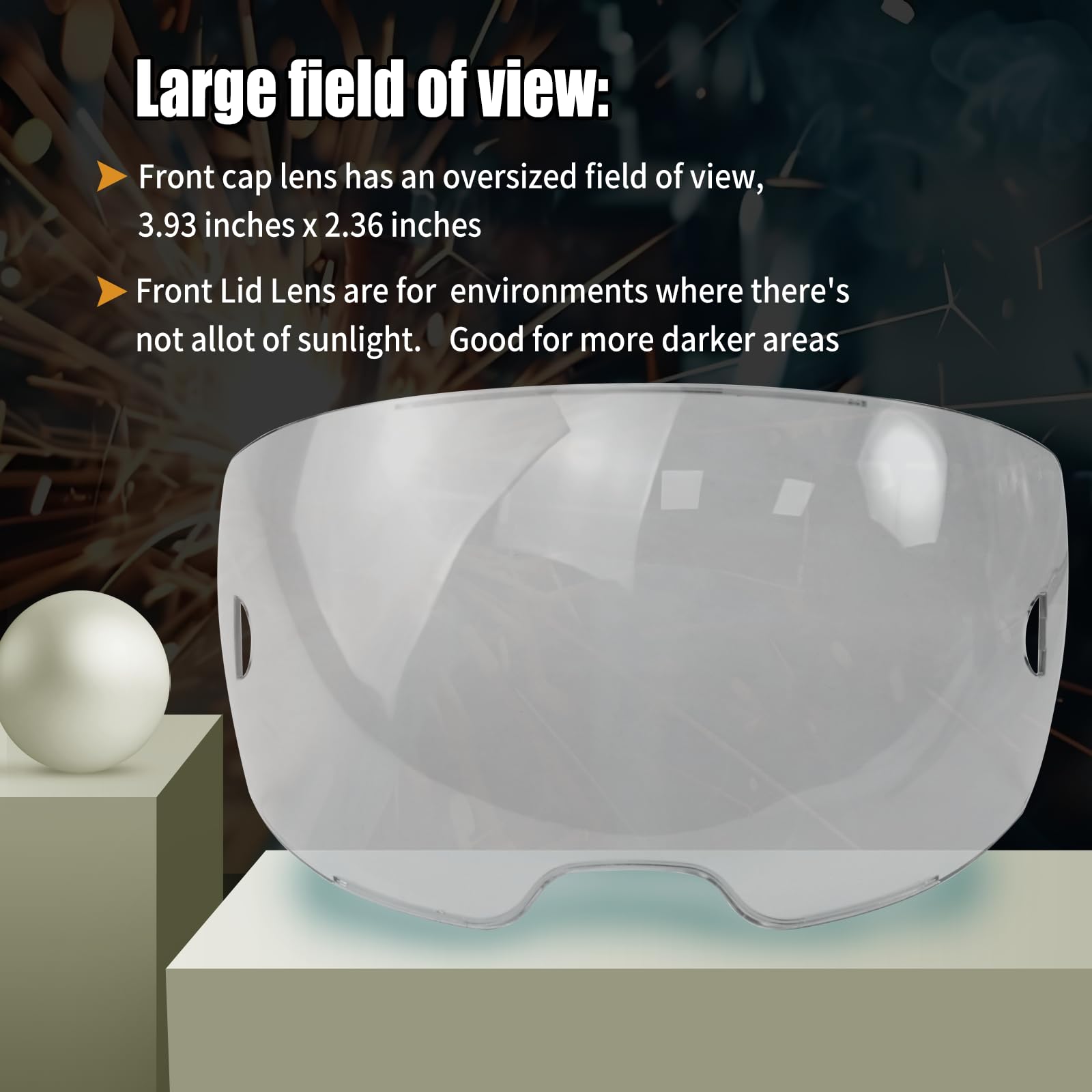 Paquete de 10 lentes de cubierta transparente para casco de soldadura Sentinel A50 0700000802 | Lente de protección exterior transparente para soldadura Sentinel A50, 10 cm x 6 cm