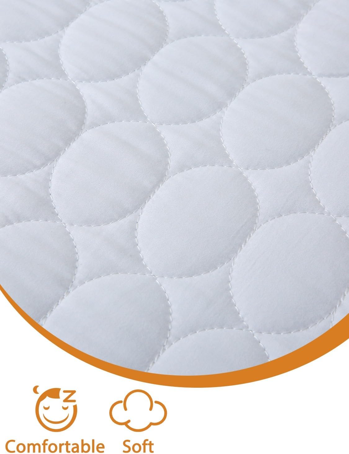 Bedecor Twin Quilted Air Mattress Pad with Pump Access Zipper,Air Bed Protector Cover, Deep Pocket Fits 18-24 Inch Blow Up Beds, Quiet & Breathable,White Oval
