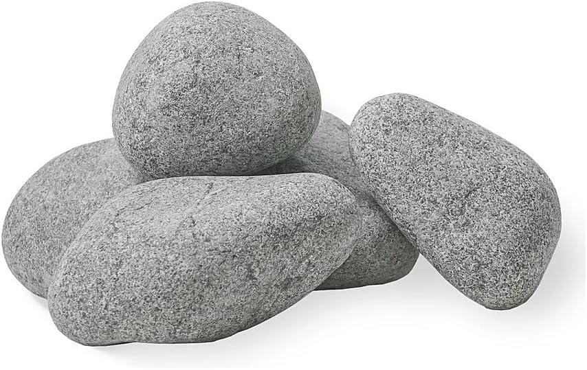Replacement Sauna Stones, Small 2-4 inch, Olivine Diabase, Heat-Storing, Rounded, 24-Pack