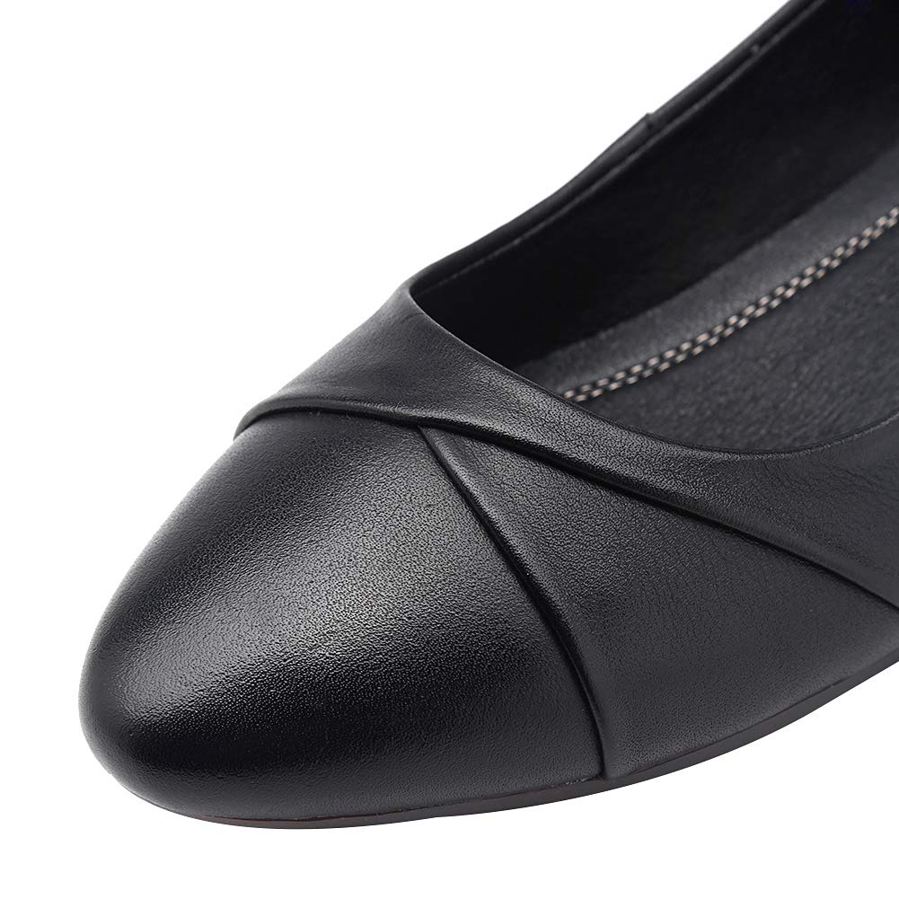 amropi Damen Gefaltet Geschlossen Zeh Schlüpfen Arbeiten Ballerinas