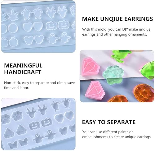 Miniatura 2 de EXCEART Moldes de silicona para pendientes, moldes de resina, moldes de fundición, moldes de resina epoxi, molde de fundición