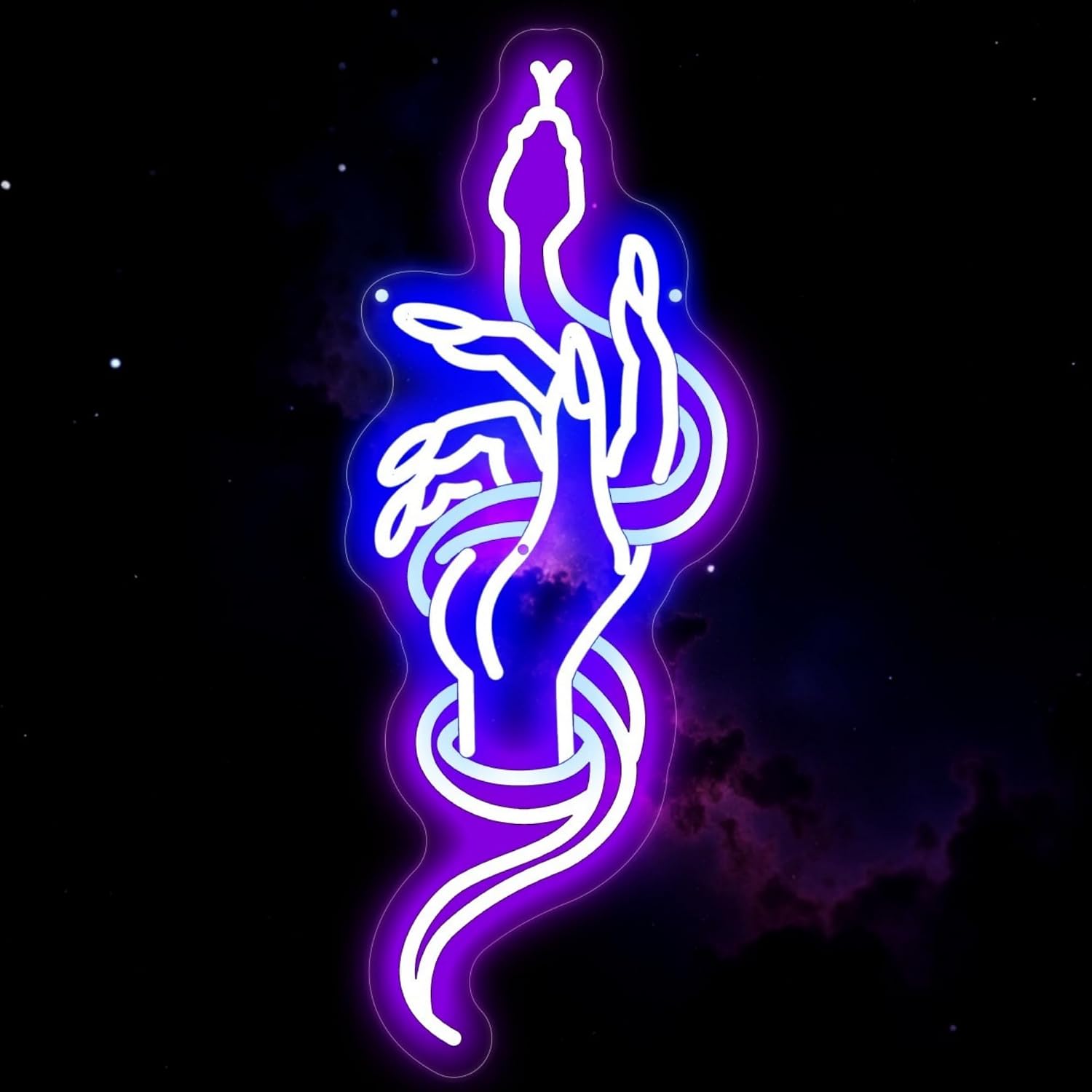 Hand Holding Snake Neon Sign Psychic LED Wall Decor Bar Club-Purple-20x7.9"